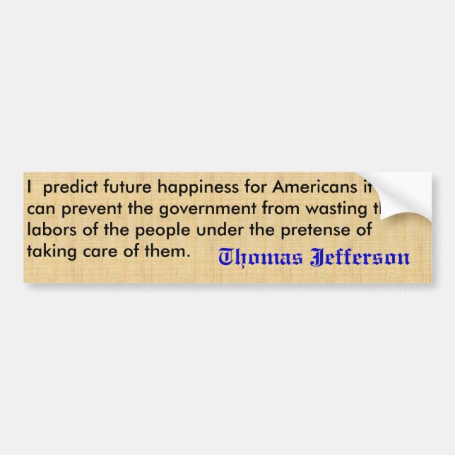 Jefferson-Zitat-Autoaufkleber Autoaufkleber (Vorne)
