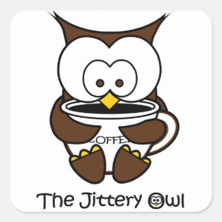 Jeffy The Jittery Owl Quadratischer Aufkleber