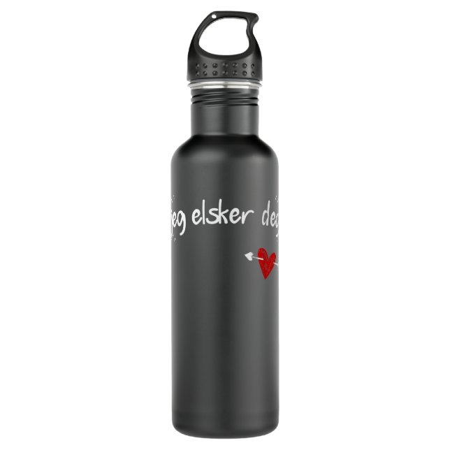 Jeg Elsker Deg - I Love You in Norwegian Edelstahlflasche (Vorderseite)