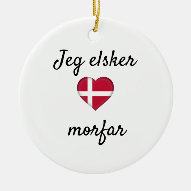 Jeg elsker morfar keramik ornament (Vorne)