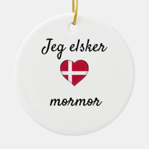 Jeg elsker mormor keramik ornament