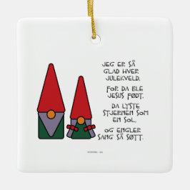 Jeg er så froh hver julekveld keramikornament