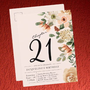 Jegliche Age Floral Watercolor zum Geburtstag Einl Einladungspostkarte