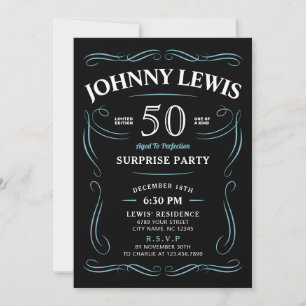 Jegliche Age Whiskey themed Überraschung 50. Gebur Einladung