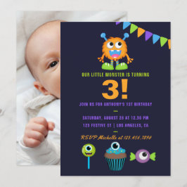 Jegliche Alt-Kleine Monster-Junge Geburtstagsparty Einladung