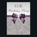 Jegliche ältere Geburtstagspartei Silver Sequins V Einladung<br><div class="desc">Elegante, personalisierte individuelle violette / lila und silberne Geburtstagsparty Einladungen für Frauen und Mädchen mit einer schönen glitzernden silbernen Bildsequenzierung Juwelen, Edelsteine Muster, niedliche, raffinierte, lila und glänzende Bogen und Bänder und hübsche digitale Diamanten-Schmuck und lila Text auf einem silberfarbigen Hintergrund.Beachte: Es handelt sich dabei um Flachbilder - keine echten...</div>