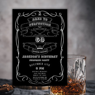 Jegliche ältere Whiskey-Marke 60 Erwachsene Geburt Einladung