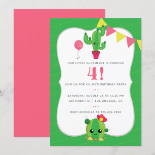 Jegliche Alterskids Cactus themed Birthday Party E Einladung