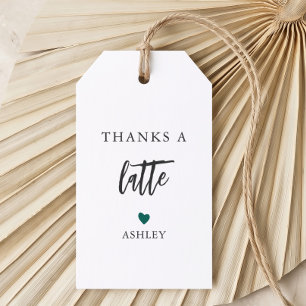 Jegliche Farbe Dank einer Latte Tags, Kaffee danke Geschenkanhänger