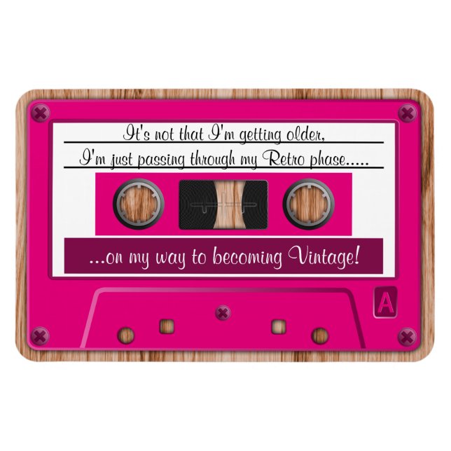 Jegliche Farbe, die zu einem alten Retro-Kassetten Magnet (Horizontal)