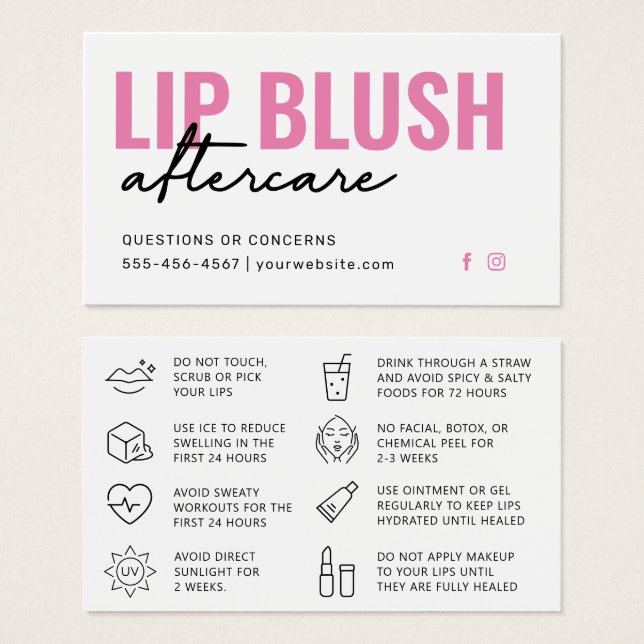 Jegliche Farbe Moderne rosa Lippe Blush Tattoo Aft (Vorne & Hinten)
