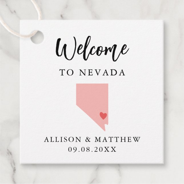 Jegliche Farbe Nevada Wedding Welcome Bag Geschenkanhänger (Vorderseite)