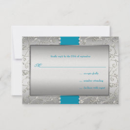 Jegliche Farbe Silber Swirt Hochzeit RSVP Karte