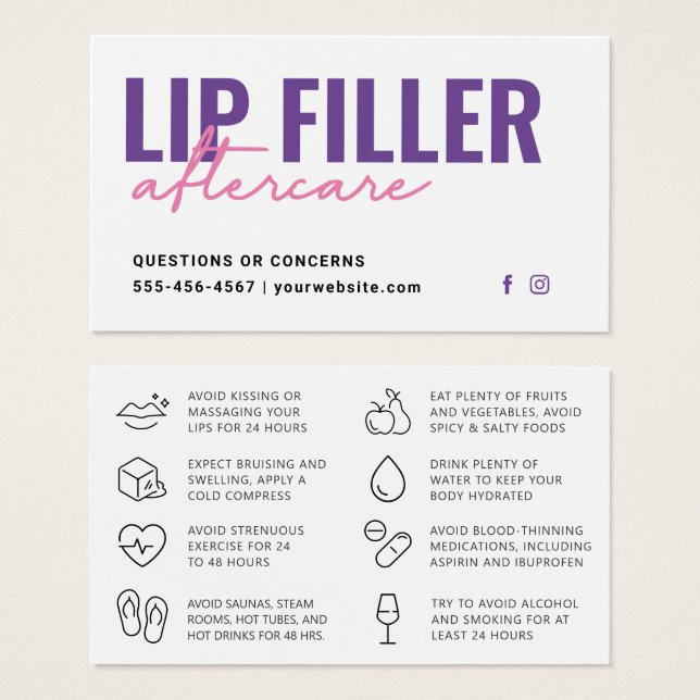 Jegliche farbige moderne Lila Lip Filler Aftercare (Vorne & Hinten)