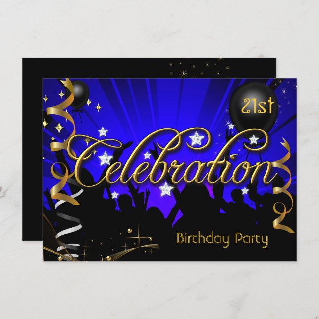 Jegliche Geburtstagsfeier Teens oder Erwachsene Einladung (Vorne/Hinten)