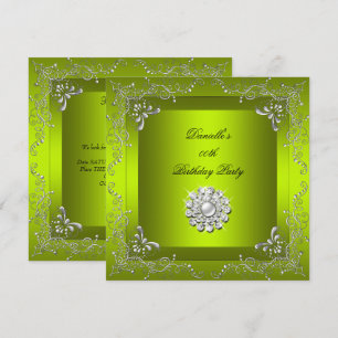 Jegliche Geburtstagsparty Chartreuse Yellow Green Einladung