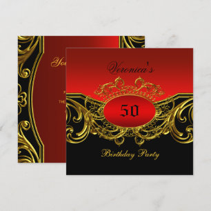 Jegliche Geburtstagsparty Elegantes Red Black Gold Einladung