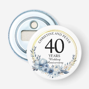 Jegliche Hochzeit (40) Eleganter blauer Flora Jahr Flaschenöffner
