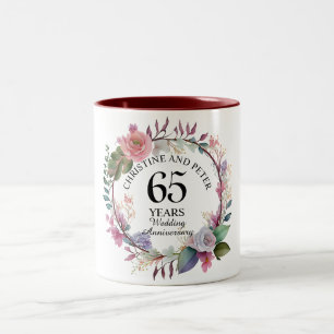 Jegliche Hochzeit (65) Eleganter Blumenjubiläum Zweifarbige Tasse