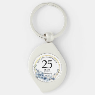 Jegliche Hochzeit eines eleganten blauen Blumenjub Schlüsselanhänger