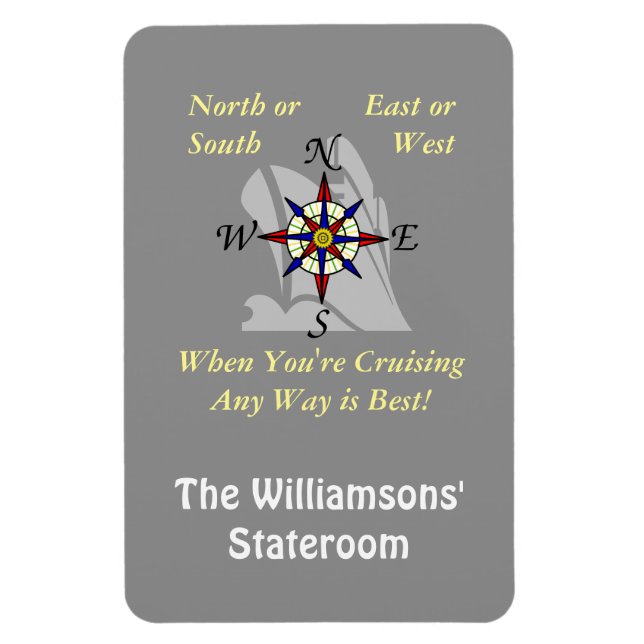 Jegliche Kreuzfahrtmarkierung der Zimmertür Magnet (Vertikal)