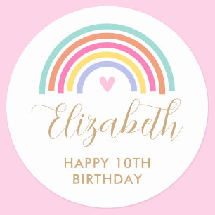 Jegliche Liebe des Regenbogens Herzstück Geburtsta Runder Aufkleber