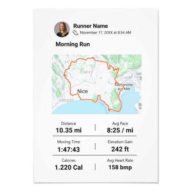 Jegliche Marathon-Route Fotodruck (Vorne)