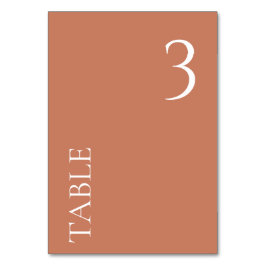 JEGLICHE NUMMER Minimal Terracotta Hochzeit Tischn Tischnummer