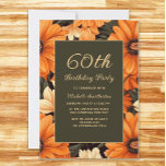 Jegliche orange Blume braun 60. Geburtstag Einladung<br><div class="desc">60. Geburtstagsfeier mit orangefarbenen und cremefarbenen Blume auf braunem Hintergrund. Diese Einladungen können für jeden beliebigen Alter angepasst werden. Kontaktieren Sie mich,  um Hilfe bei Ihren Anpassungen zu erhalten oder um zusätzliche Matching oder Koordination von Zazzle Produkten für Ihre Feier zu beantragen.</div>