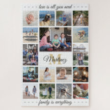 Jegliche Quote Familie Foto Collage Gold White Mon