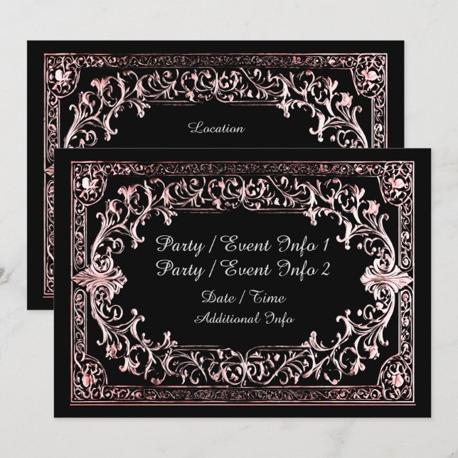 Jegliche Rose Gold Frame Einladung (Vorne/Hinten)