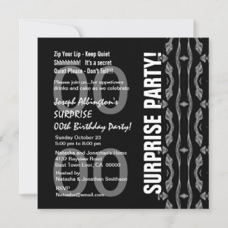 Jegliche Überraschung Geburtstag Modernes Schwarze Einladung