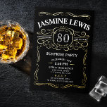 Jegliche Vintage Whiskey Themed Überraschung Gebur Folieneinladung<br><div class="desc">Inspiriert mit klassischem Whiskey-Label,  ist dieser Vintage Schwarz-Gold-Spaß im Alter von bis zur Perfektion Erwachsenen-Geburtstagseinladung ideal für 30.,  40.,  50.,  60.,  70.,  80.,  90. oder jede andere Altersgeburtstagsfeier,  Überraschungs-Party oder andere Gelegenheiten! Stellen Sie es mit Ihren eigenen Text- und Party-Informationen ein.</div>