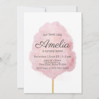 Jeglicher alter rosa Glitzer Cotton Candy Geburtst Einladung