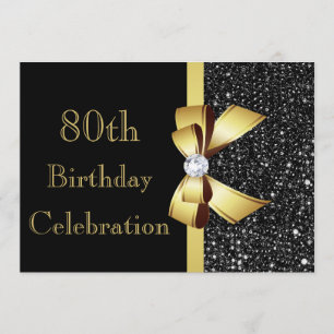 Jeglicher Alters Birthday Black Imitats Sequins Go Einladung