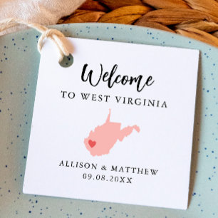 Jeglicher Color West Virginia Staat HochzeitsWillk Geschenkanhänger