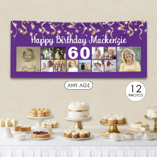 Jeglicher Geburtstag 12 Foto Gold Streamers - benu Banner