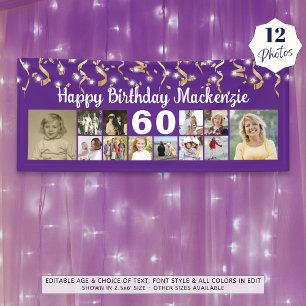 Jeglicher Geburtstag 12 Foto Gold Streamers - benu Banner