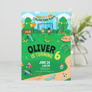 Jeglicher Geburtstag eines überdachten Spielplatze Einladung