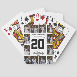 Jeglicher glücklicher Jahrestag 12 FotoCollage Spielkarten