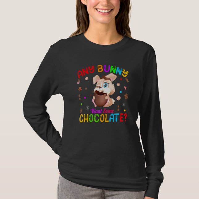 Jeglicher Hase Will Schokolade Niedliches Sonnenes T-Shirt (Vorderseite)