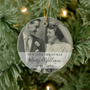 Jeglicher Jahrestag Weihnachten Hochzeit 2 Foto Keramik Ornament