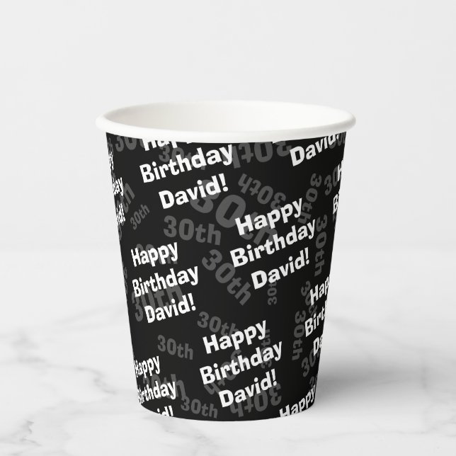 Jeglicher personalisierter Geburtstag Pappbecher (Vorderseite)