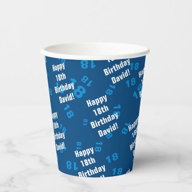 Jeglicher personalisierter Geburtstag Pappbecher (Vorderseite)