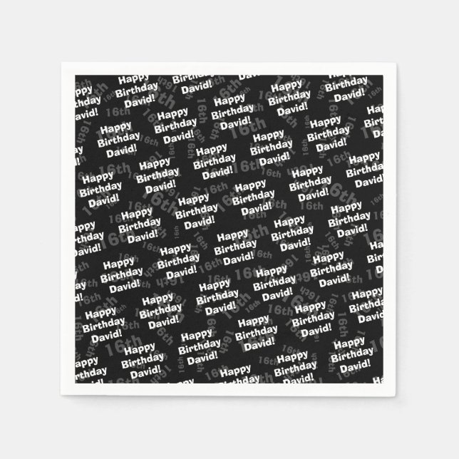 Jeglicher personalisierter Geburtstag Serviette (Vorderseite)