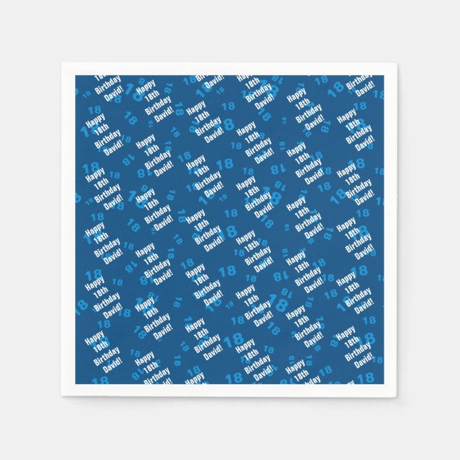 Jeglicher personalisierter Geburtstag Serviette (Vorderseite)