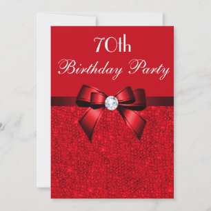 Jeglicher Red Imitate Sequins Red Bow der Geburtst Einladung