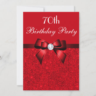 Jeglicher Red Imitate Sequins Red Bow der Geburtst Einladung