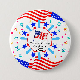 Jeglicher Text USA Flag Independence Day 4. Juli Button