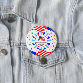 Jeglicher Text USA Flag Independence Day 4. Juli Button
